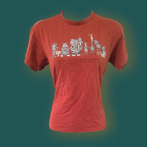 Vintage 90s orange Zoo Graphic Tee | Y2K Animal Print Tourist T-Shirt